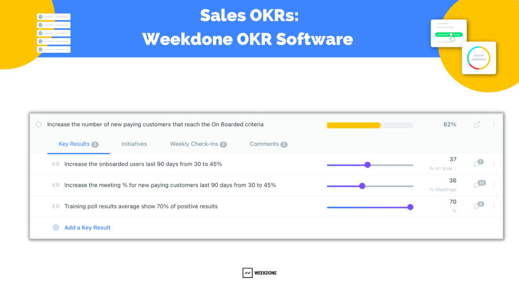 在Weekdone的OKR软件中轻松设置销售OKR